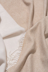 Reisedecke "Light Companion" aus Cashmere und Merino "Color Blocks Beige"