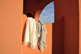 Reisedecke "Light Companion" aus Cashmere und Merino "Color Blocks Grey"