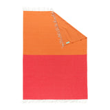 Reisedecke "Light Companion" aus Kaschmir und Merino "Color Blocks Pink Orange"