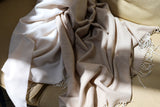 Reisedecke "Light Companion" aus Cashmere und Merino "Color Blocks Beige"