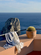 Reisedecke "Light Companion" aus Cashmere und Merino "Color Blocks Grey"
