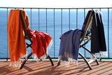 Reisedecke "Light Companion" aus Cashmere und Merino "Color Blocks Navy Blue"