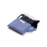 Reisedecke "Light Companion" aus Cashmere und Merino "Color Blocks Navy Blue"