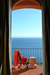 Reisedecke "Light Companion" aus Kaschmir und Merino "Color Blocks Pink Orange"