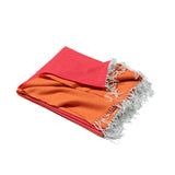 Reisedecke "Light Companion" aus Kaschmir und Merino "Color Blocks Pink Orange"